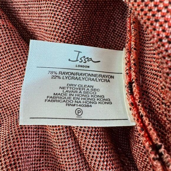 Issa London Orange Patterned Jacquard fit and flare Skater Dress size M - Picture 5 of 8